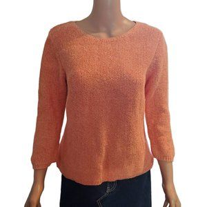 Northern Isles Coral Crochet Sweater Ramie/Cotton Blend Top Size Small